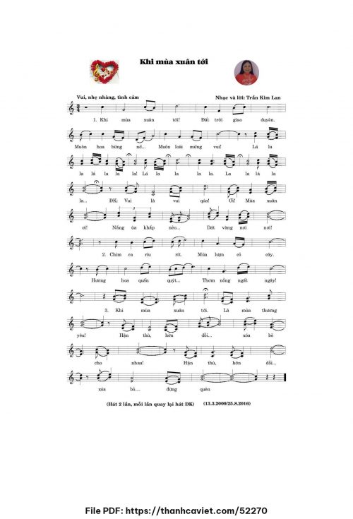 Khi mùa xuân tới - Trần Kim Lan - trang 1