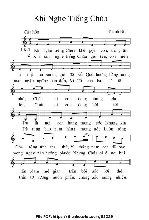 Khi nghe tiếng Chúa - Lm. Thanh Bình - trang 1