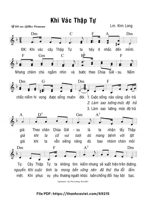 Khi vác thập tự - Lm. Kim Long - trang 1
