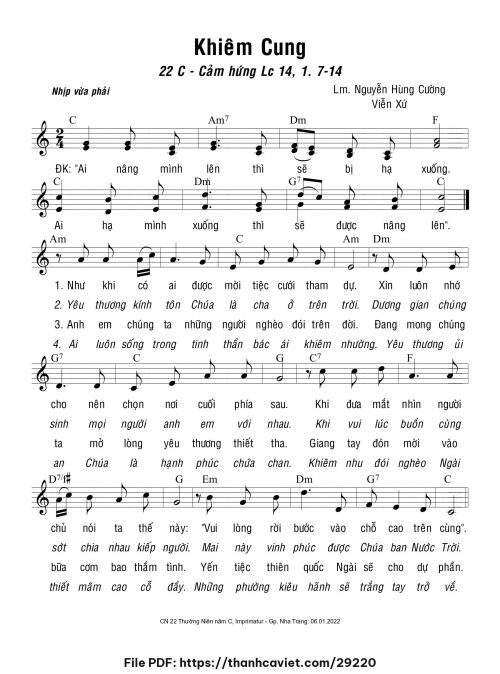 Khiêm cung - Lm. Nguyễn Hùng Cường - Viễn Xứ - trang 1