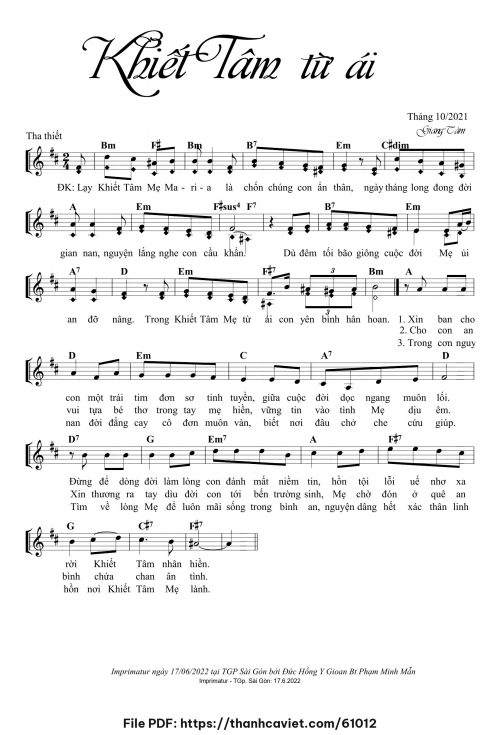 Khiết Tâm từ ái - Lm. Giang Tâm - trang 1