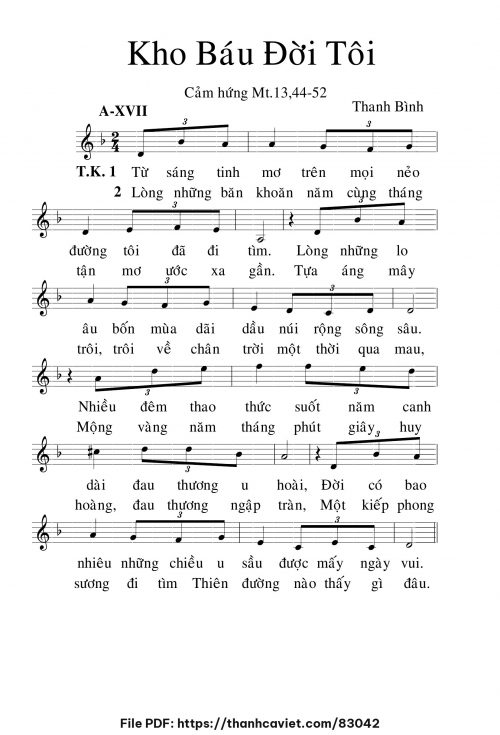 Kho báu đời tôi - Lm. Thanh Bình - trang 1