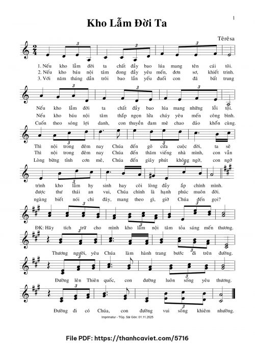 Kho lẫm đời ta - Sr. Têrêsa - trang 1
