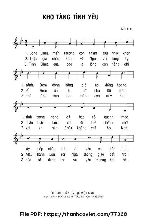 Kho tàng tình yêu - Lm. Kim Long - trang 1