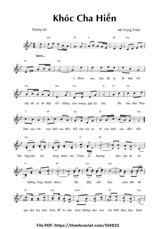Khóc cha hiền - Hồ Trung Trinh - trang 1