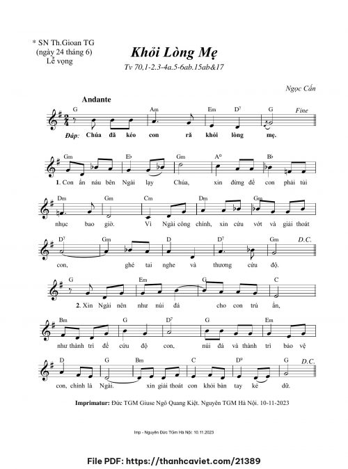 Khỏi lòng mẹ - Ngọc Cẩn - trang 1