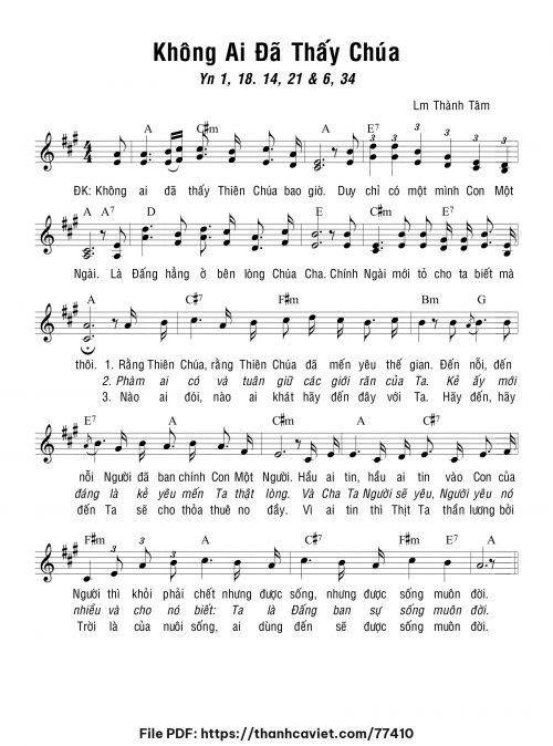 Không ai đã thấy Chúa - Lm. Thành Tâm - trang 1