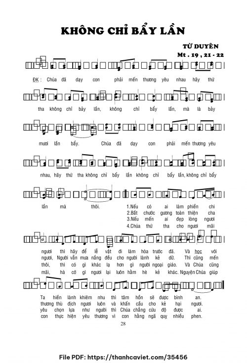 Không chỉ bẩy lần - Lm. Từ Duyên - trang 1