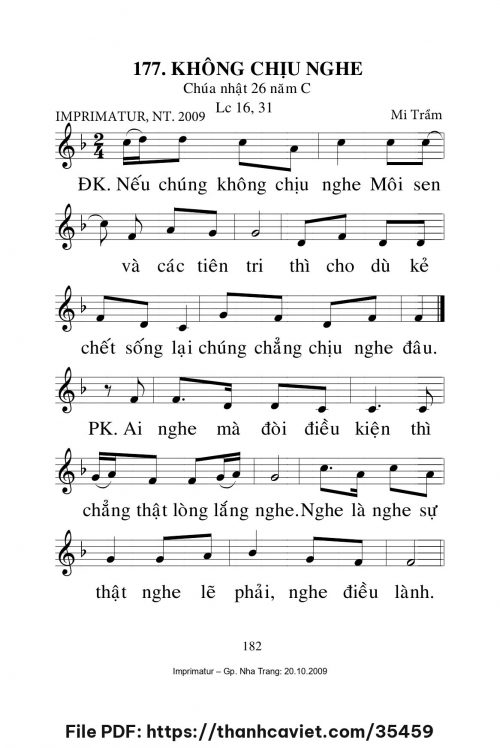 Không chịu nghe [CN26 TNC] – - Lm. Mi Trầm - trang 1