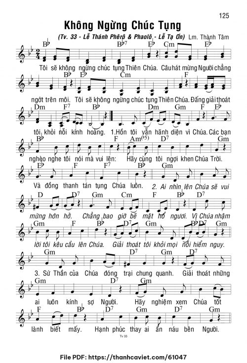 Không ngừng chúc tụng - Lm. Thành Tâm - trang 1