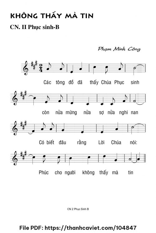 Không thấy mà tin - Lm. Phạm Minh Công - trang 1