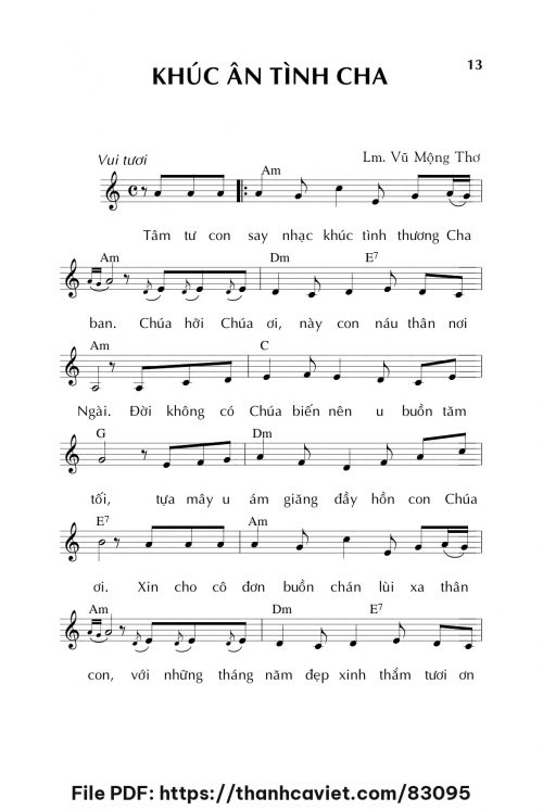 Khúc ân tình Cha - Lm. Vũ Mộng Thơ - trang 1