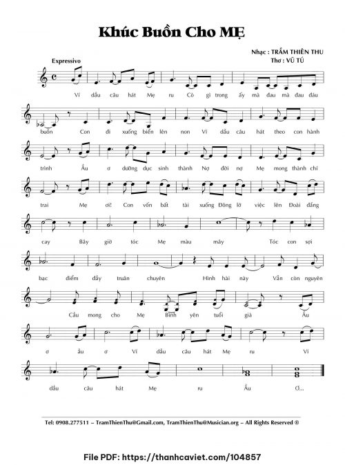 Khúc buồn cho mẹ - Trầm Thiên Thu - trang 1