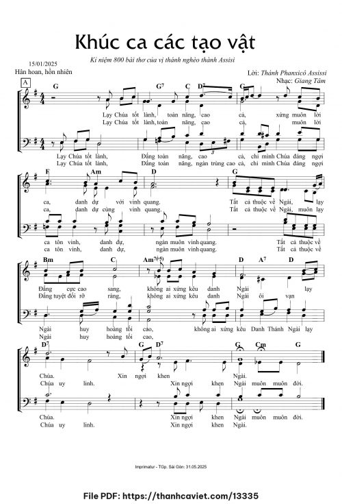 Khúc ca các tạo vật - Lm. Giang Tâm - trang 1