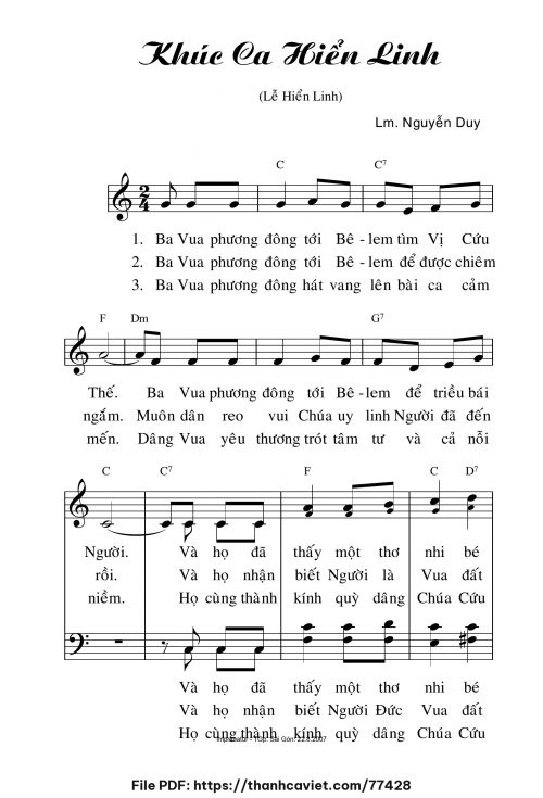 Khúc ca hiển linh - Lm. Nguyễn Duy - trang 1