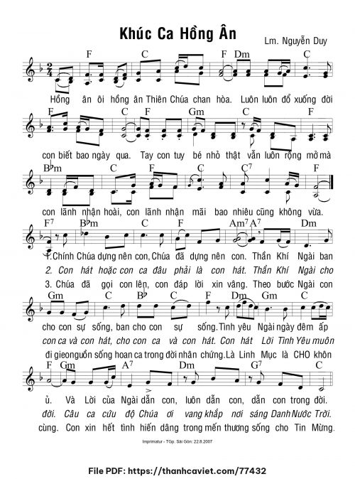 Khúc ca hồng ân - Lm. Nguyễn Duy - trang 1