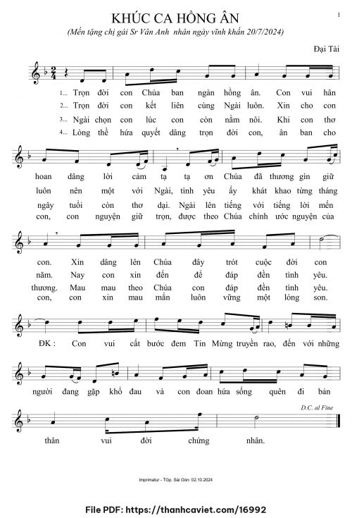 Khúc ca hồng ân - Đại Tài - trang 1