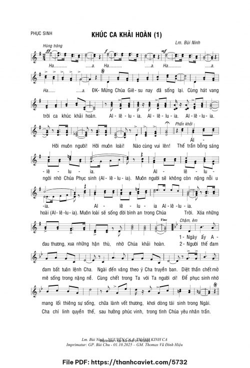 Khúc ca khải hoàn 1 - Lm. Bùi Ninh - trang 1