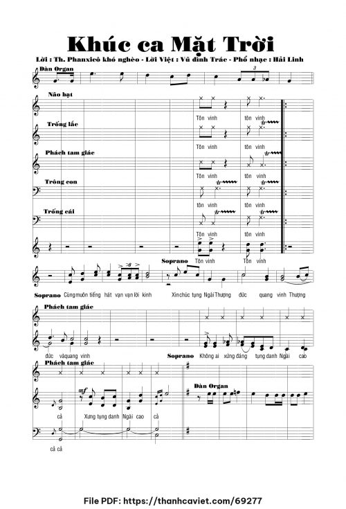 Khúc ca mặt trời - Hải Linh - Lm. Vũ Đình Trác - trang 1