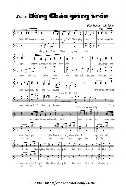 Khúc ca mừng Chúa giáng trần - Cát Minh - Đắc Trung - trang 1