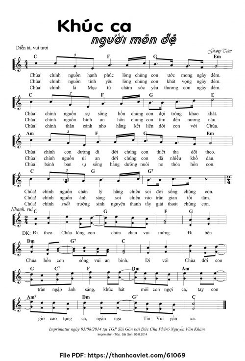 Khúc ca người môn đệ - Lm. Giang Tâm - trang 1