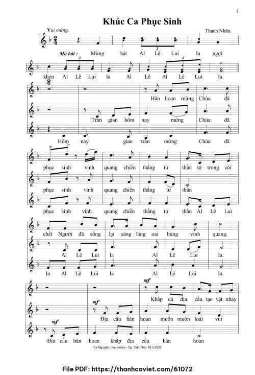 Khúc ca Phục Sinh - Thanh Nhàn - trang 1