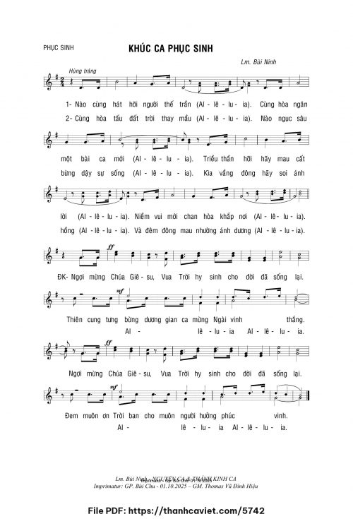 Khúc ca Phục Sinh - Lm. Bùi Ninh - trang 1