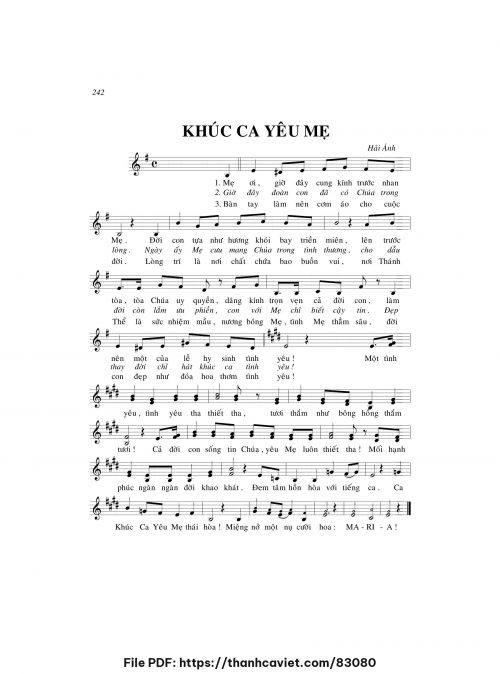Khúc ca yêu Mẹ - Hải Ánh - trang 1