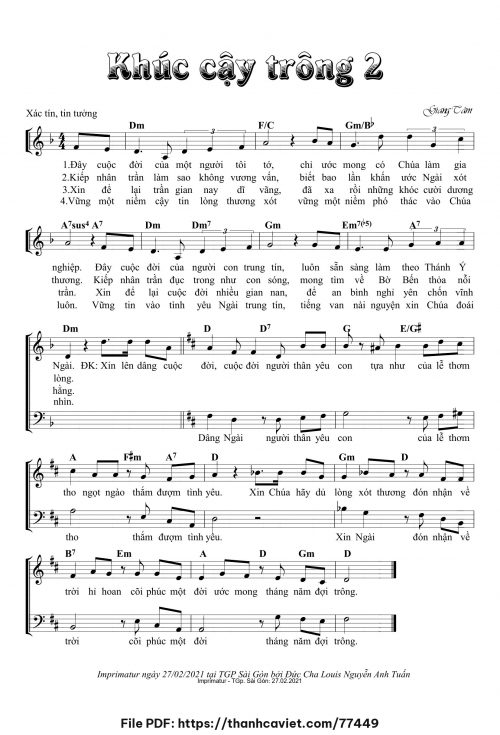 Khúc cậy trông 2 - Lm. Giang Tâm - trang 1