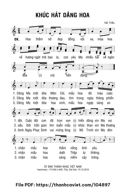 Khúc hát dâng hoa - Hải Triều - trang 1