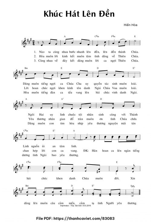 Khúc hát lên đền - Sr. Hiền Hòa - trang 1