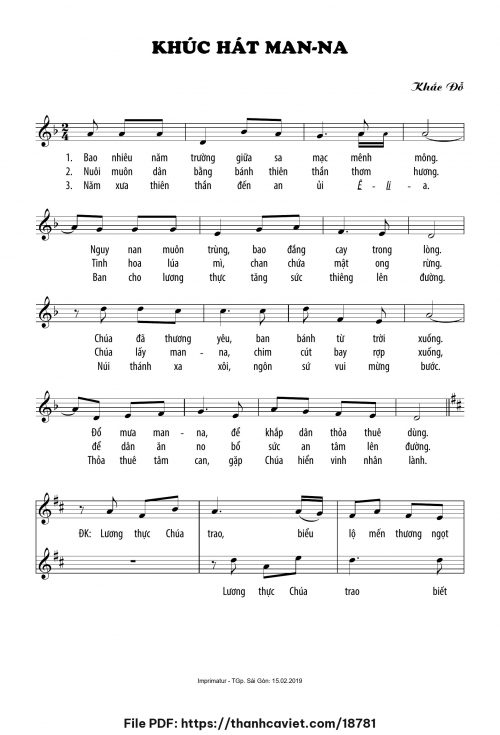 Khúc hát Man-na - Lm. Khắc Đỗ - trang 1