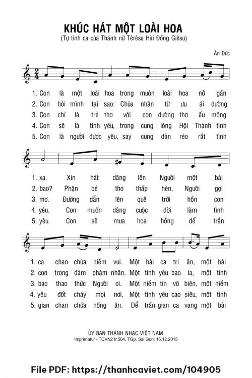 Khúc hát một loài hoa - Lm. Ân Đức - trang 1