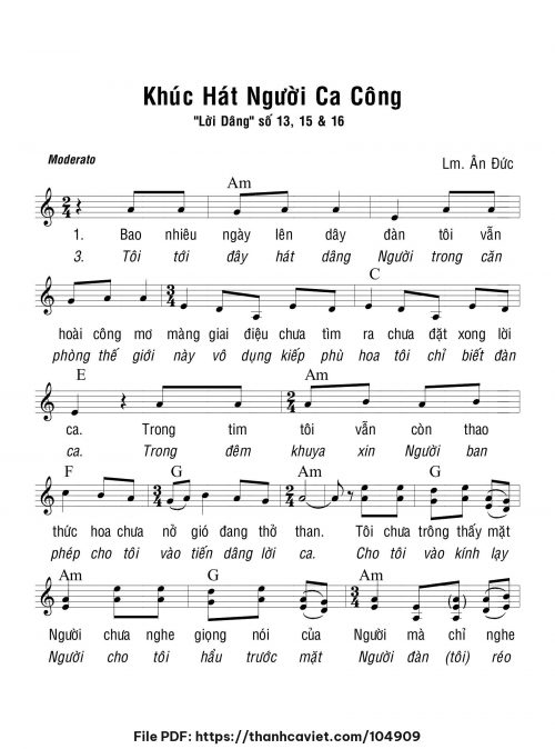Khúc hát người ca công - Lm. Ân Đức - trang 1