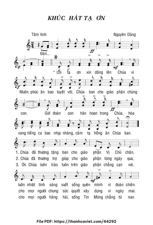 Khúc hát tạ ơn - Nguyên Dũng - trang 1