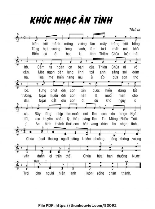 Khúc nhạc ân tình - Sr. Têrêsa - trang 1