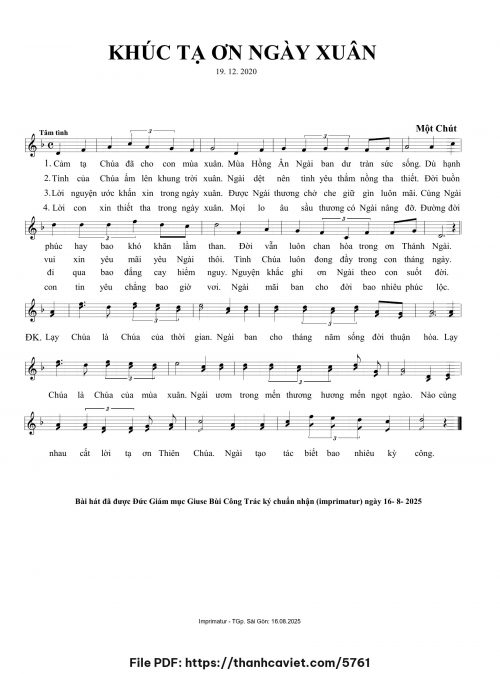 Khúc tạ ơn ngày xuân - Một Chút - trang 1
