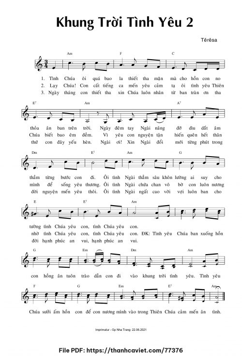 Khung trời tình yêu 2 - Sr. Têrêsa - trang 1