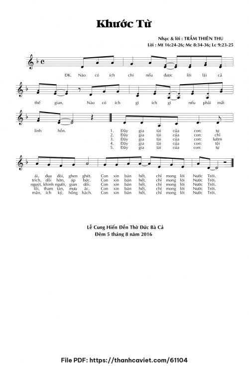 Khước từ - Trầm Thiên Thu - trang 1