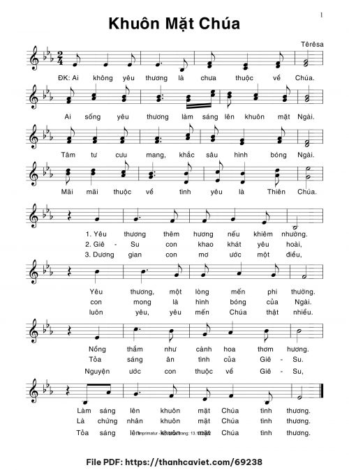 Khuôn mặt Chúa - Sr. Têrêsa - trang 1