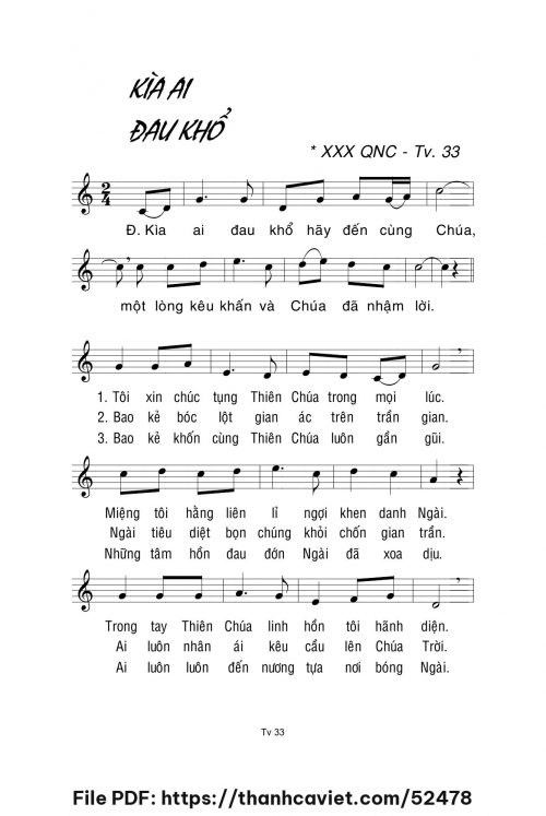 Kìa ai đau khổ - Lm. La Thập Tự - trang 1