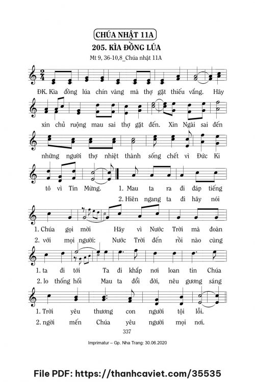 Kìa đồng lúa [CN11 TNA] – - Lm. Mi Trầm - trang 1