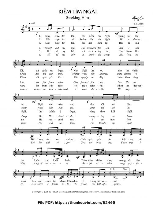 Kiếm tìm Ngài - Hưng Ca - trang 1