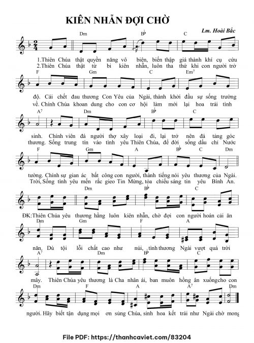 Kiên nhẫn đợi chờ - Lm. Hoài Bắc, OP - trang 1