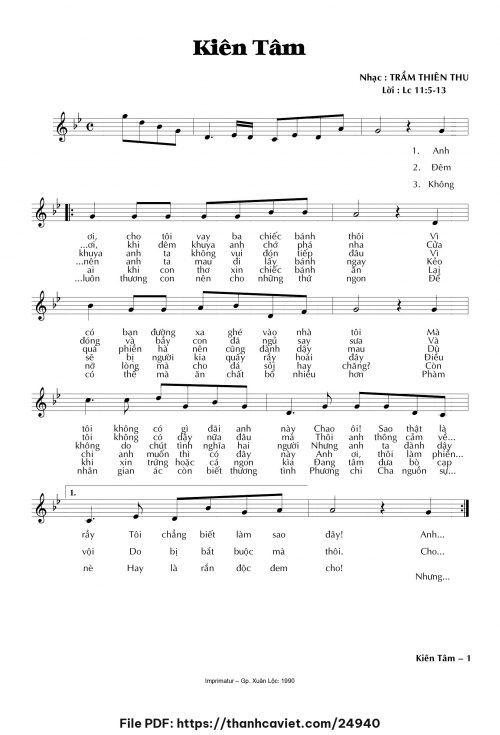 Kiên tâm - Trầm Thiên Thu - trang 1