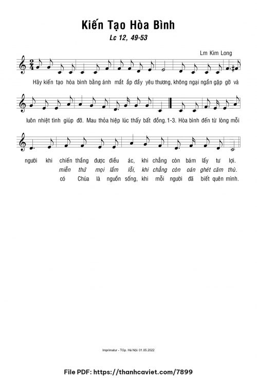 Kiến tạo hòa bình - Lm. Kim Long - trang 1
