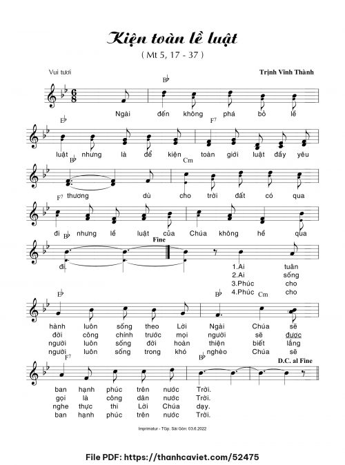 Kiện toàn lề luật - Trịnh Vĩnh Thành - trang 1
