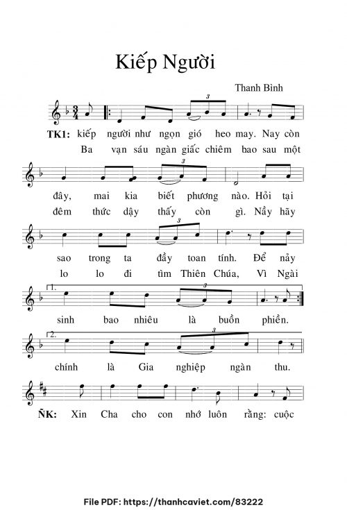 Kiếp người - Lm. Thanh Bình - trang 1