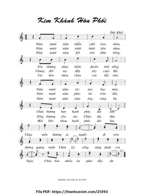 Kim khánh hôn phối - Đức Khải - trang 1