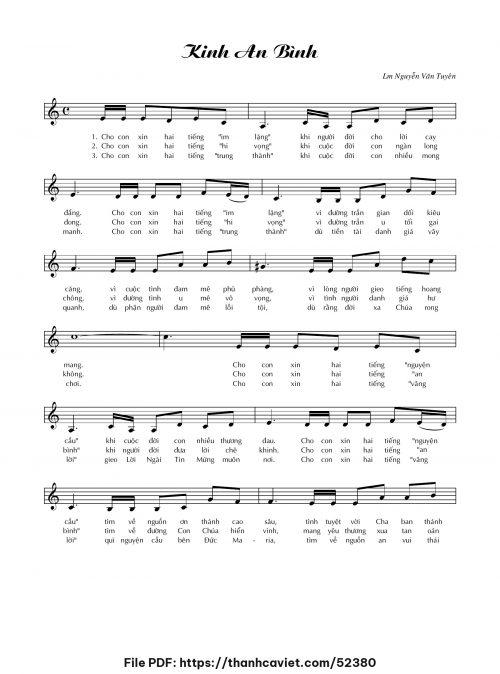 Kinh an bình - Lm. Nguyễn Văn Tuyên - trang 1